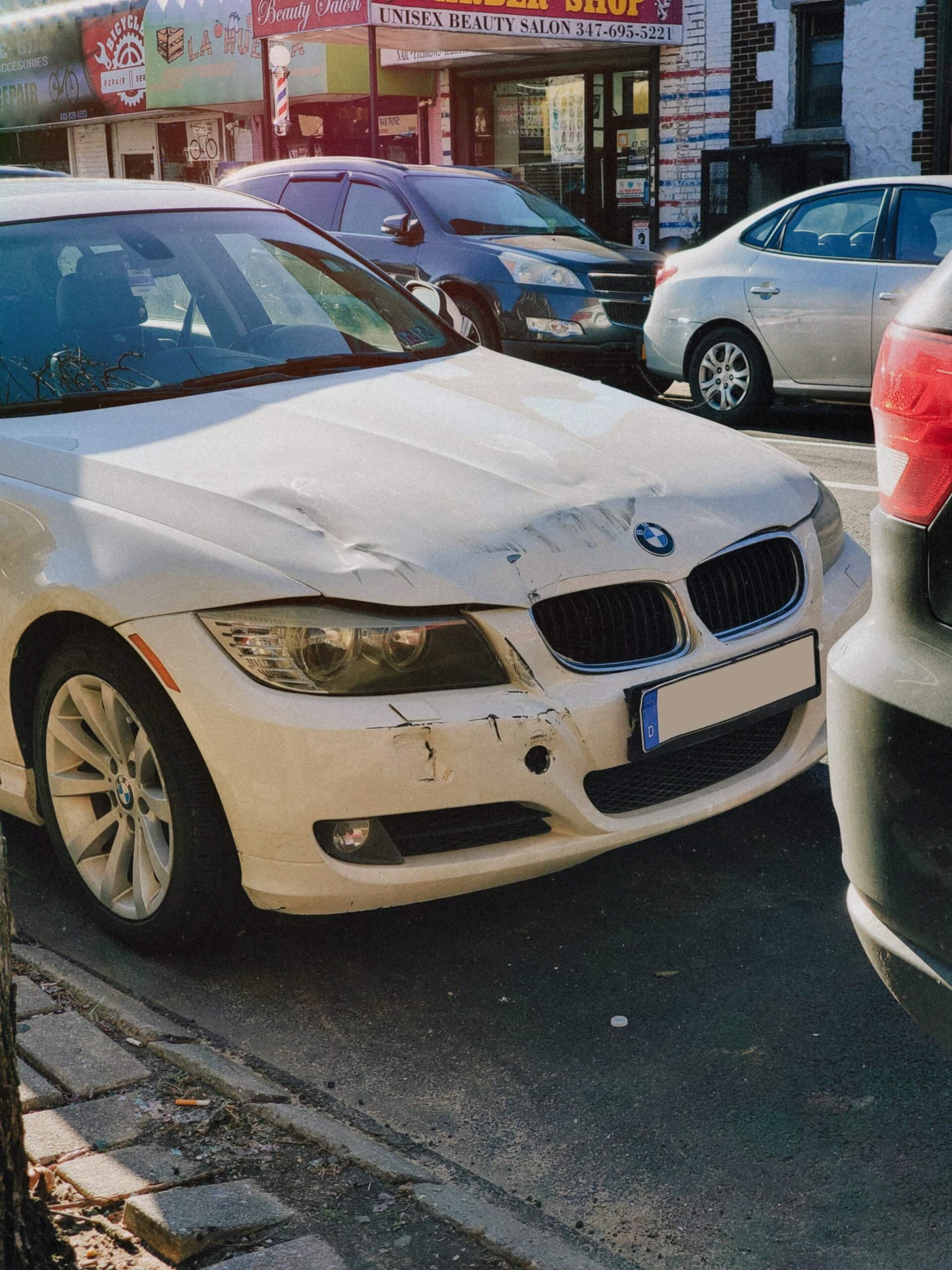 car accident with a white BMW personal injury claim